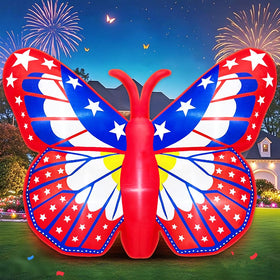 Kooy 6ft inflatable butterfly for outdoor decoration with bold patriotic appeal.