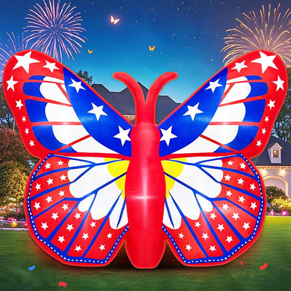 Kooy 6ft inflatable butterfly for outdoor decoration with bold patriotic appeal.