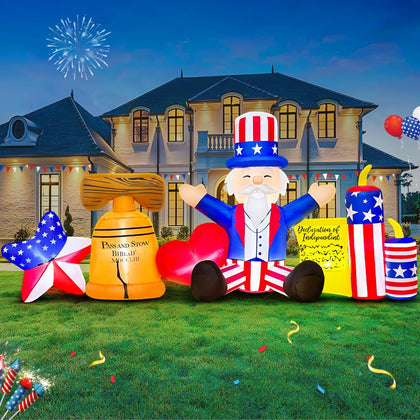 KOOY 8ft Uncle Sam inflatable for bold Independence Day outdoor display