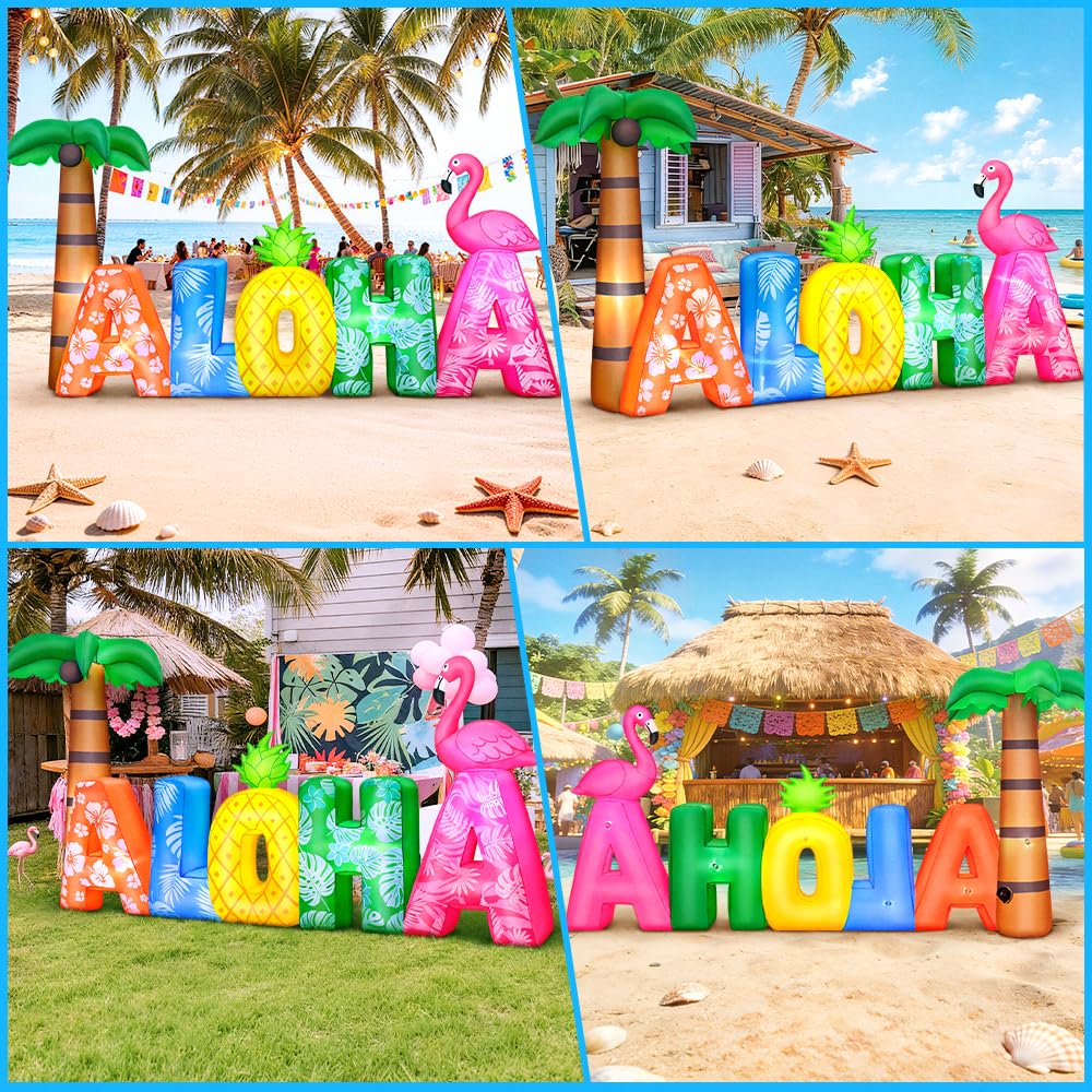 KOOY Aloha inflatable pineapple provides a playful centerpiece for poolside events.