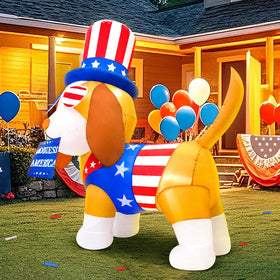 KOOY blow-up Fourth of July yard decor for lawn or entry.