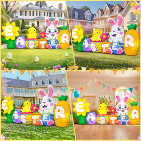 KOOY Quick inflate Easter Yard Decoration inflates in under a minute.