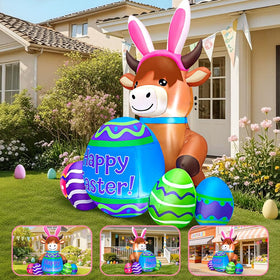 KOOY LED-lit Easter inflatable creating magical evening ambiance.