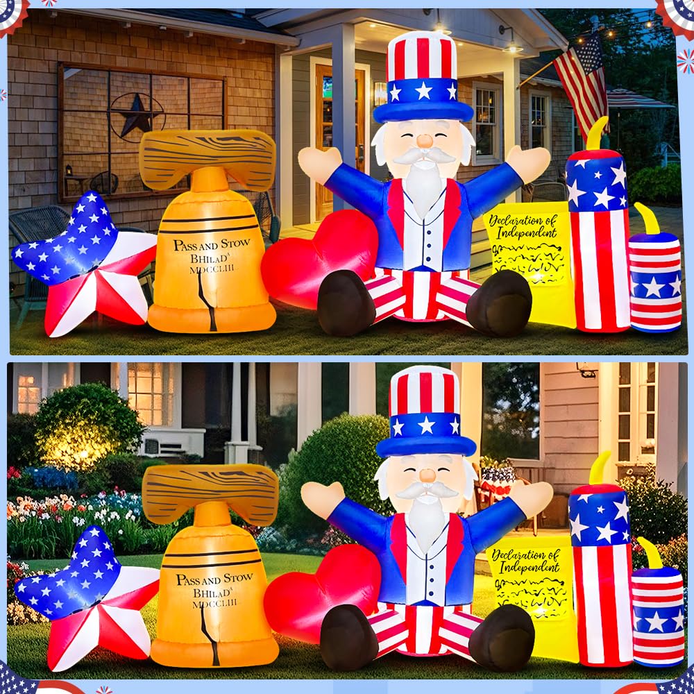 KOOY patriotic LED yard inflatable illuminating outdoor spaces for celebrations
