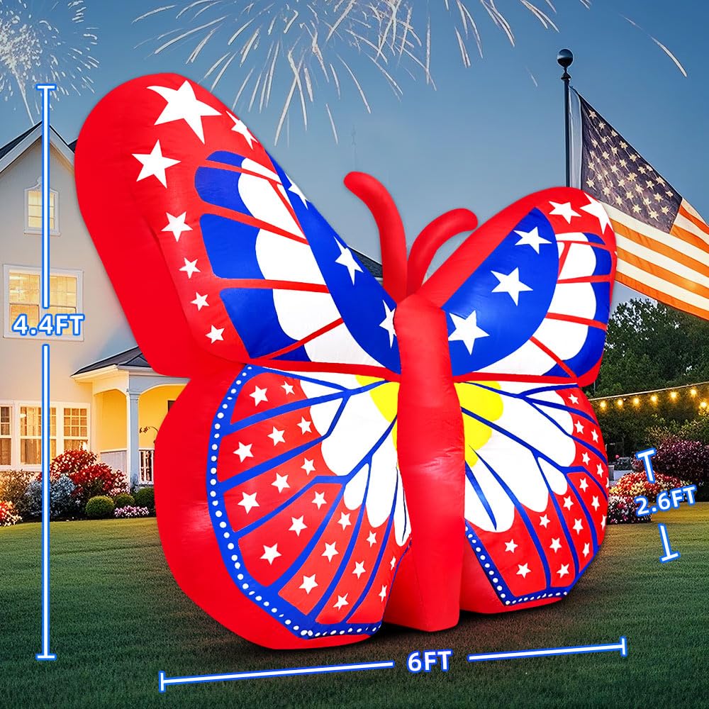 Kooy quick-inflate outdoor decor ideal for 4th of July celebrations.