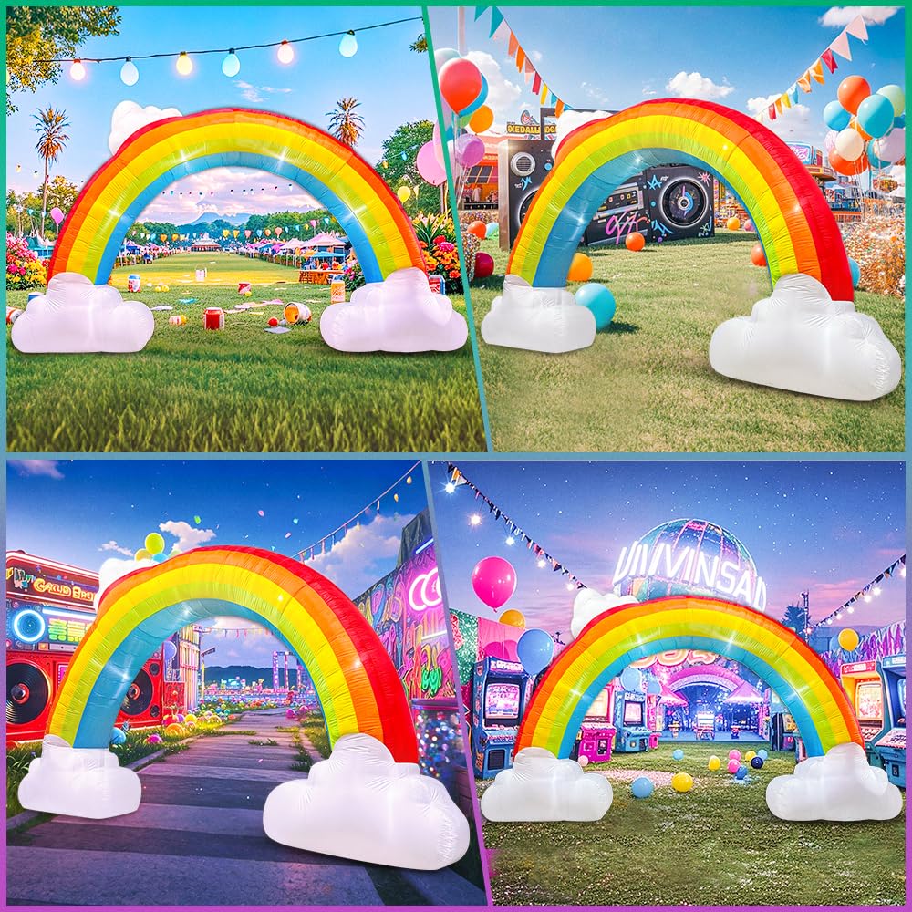 KOOY rainbow arch with LED lighting adds night-time visibility and charm.