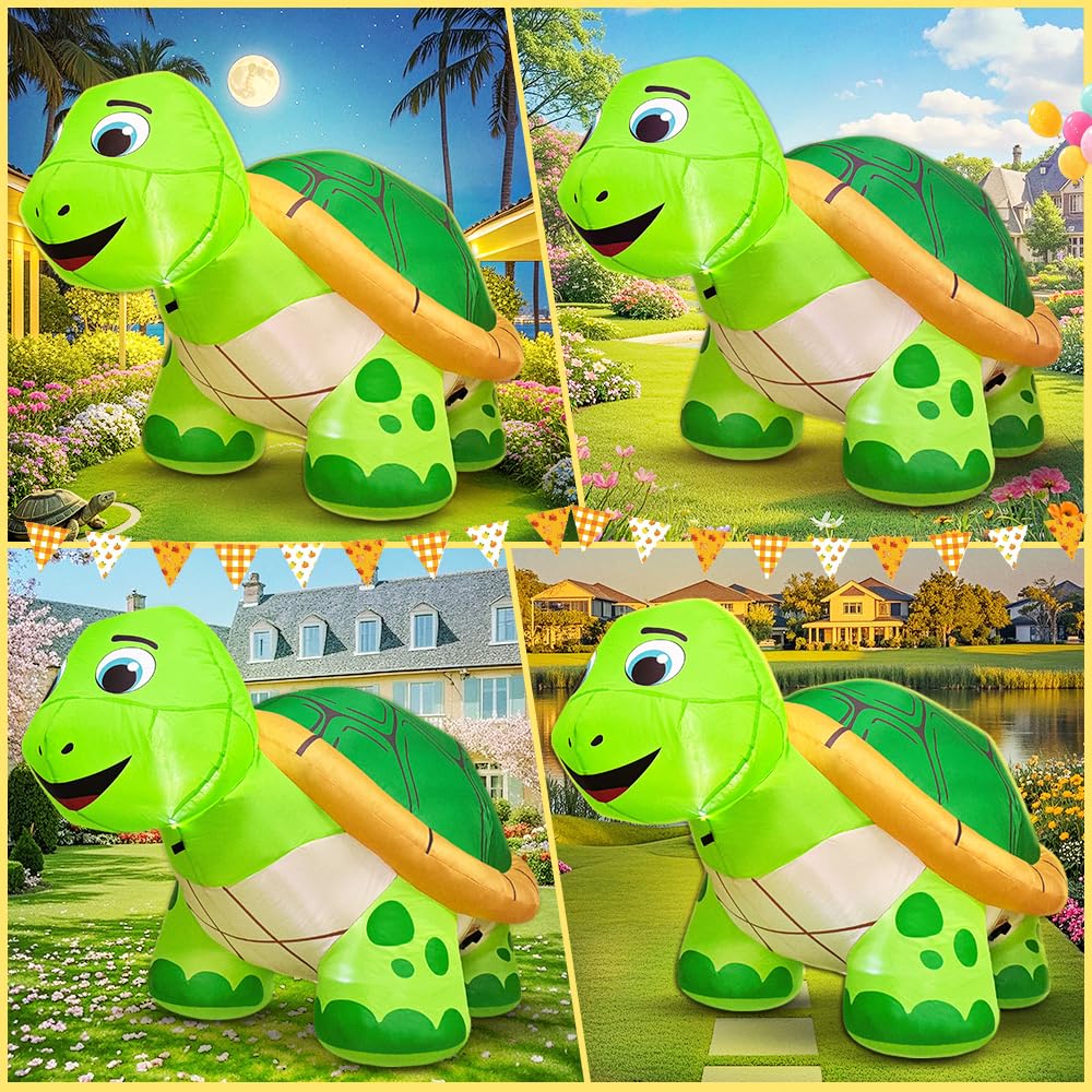 KOOY turtle inflatable with blower and stakes for quick setup outdoors