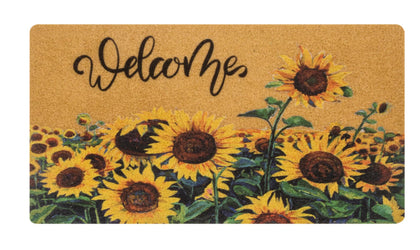Korhleoh sunflower welcome doormat 17x29 greets guests with vibrant color and durable texture.