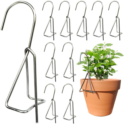 KOROI pot hanger clip showing sturdy stainless steel grip for terracotta pots, secure indoors or outdoors.