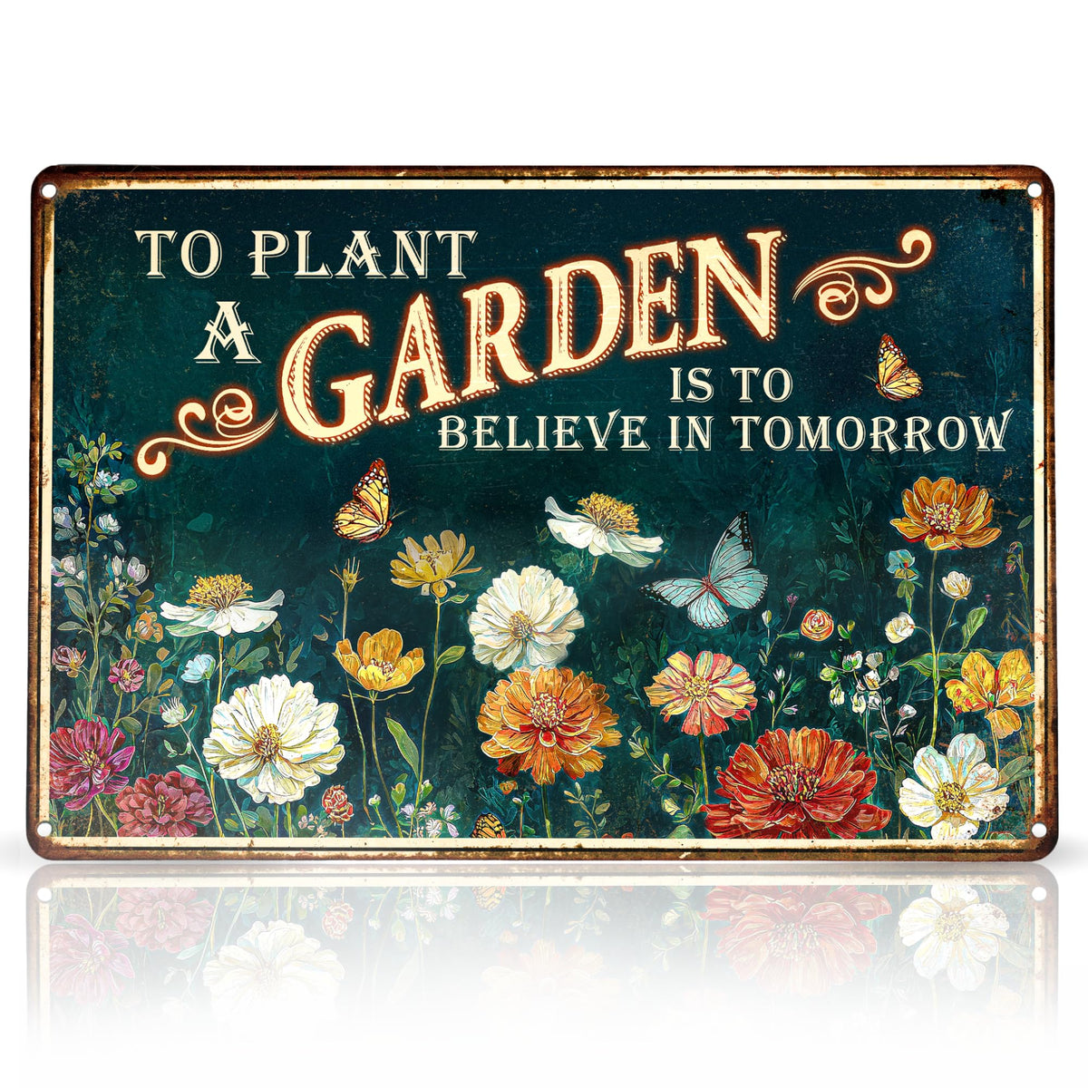 KORUBIA garden sign outdoor 12x8 adds cheerful charm to your patio decor.