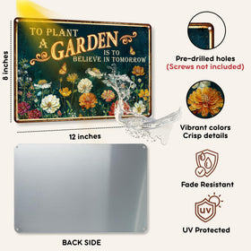 KORUBIA garden sign wall-mount holes allows fast and secure hanging on fences or walls.