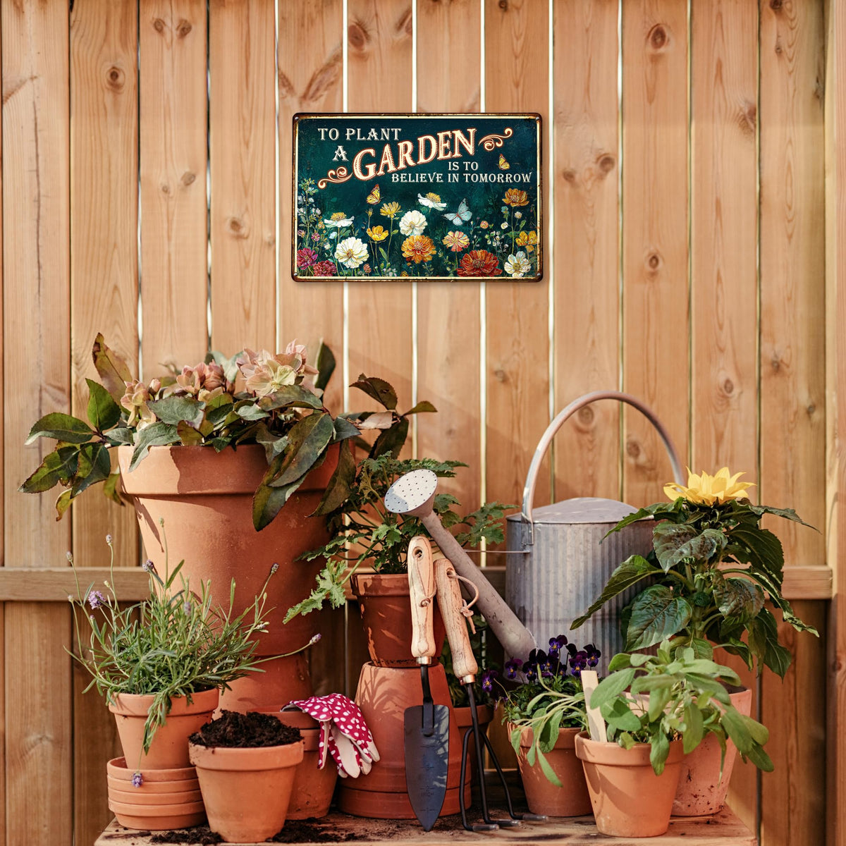 KORUBIA garden sign yard art adds character to beds and garden corners.