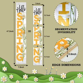 KORVITA Hello Spring sign-daisy-emblem highlights vintage charm for spring decor