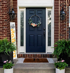 KORVITA Hello Spring indoor entryway setup ready for welcoming guests