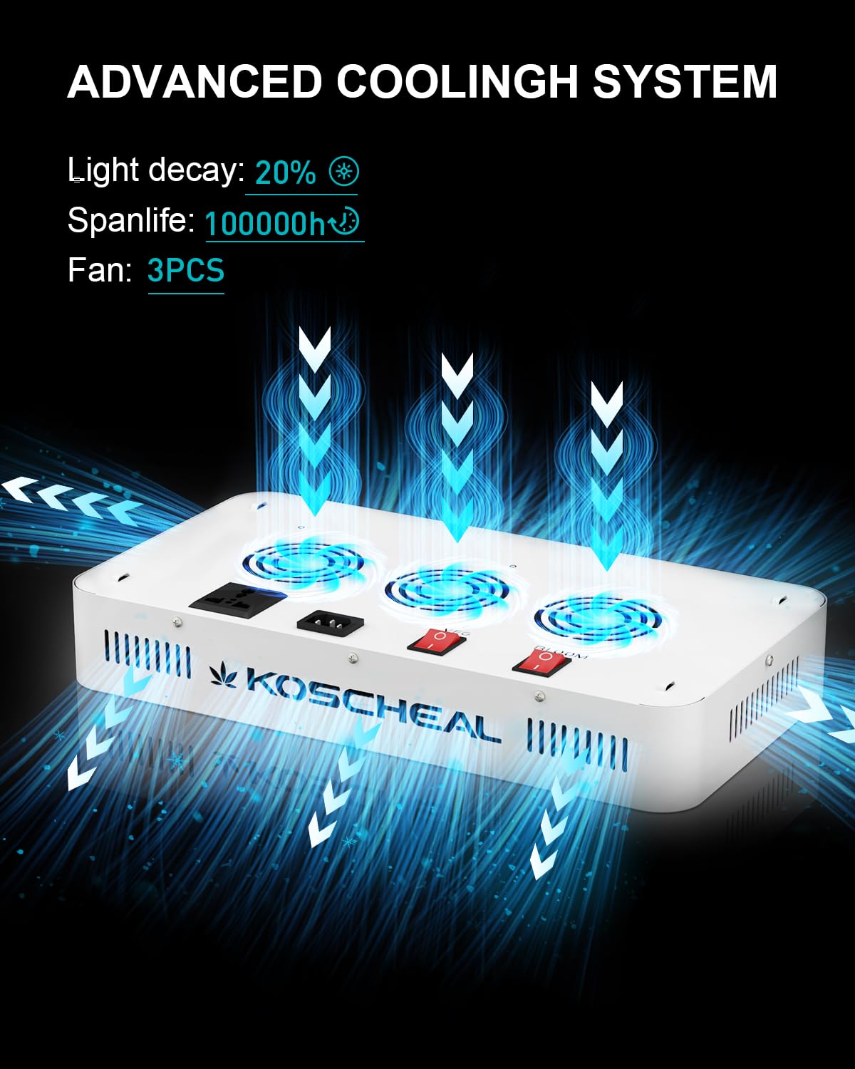 KOSCHEAL KS2000 cooling system with aluminum heatsinks for steady output
