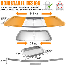 Downward-draining design guides grease into the drain and catch pan.