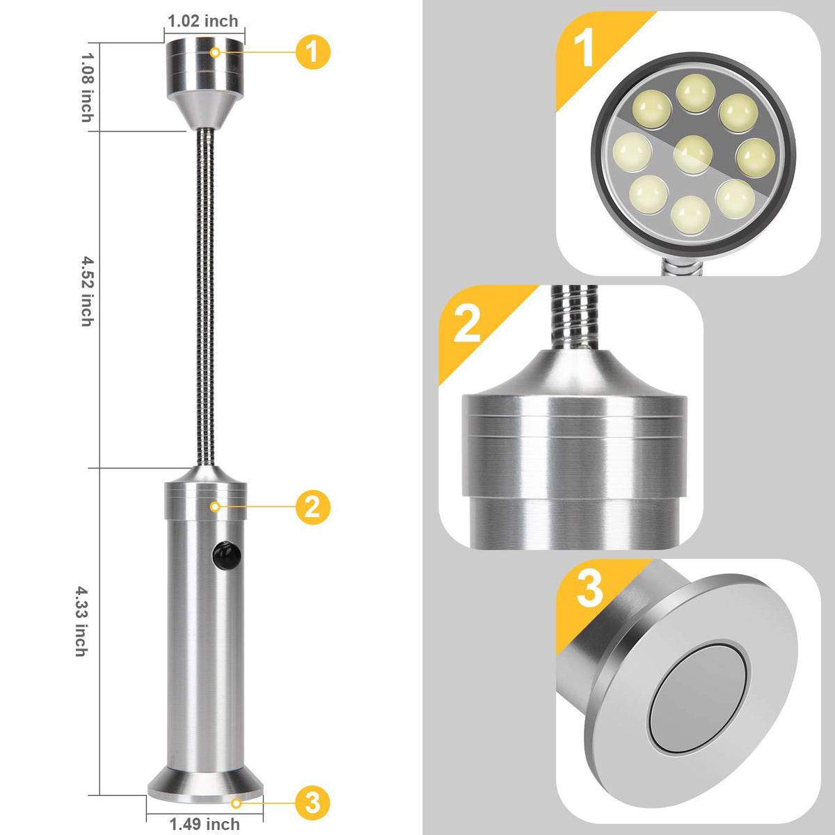 KOSIN BBQ light ships with batteries for immediate use.