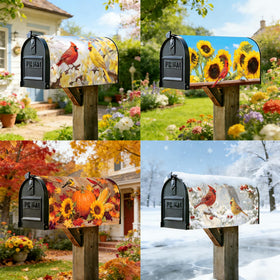 Kosydown Basic cardinal bird mailbox wrap boosts yard ambiance year-round.