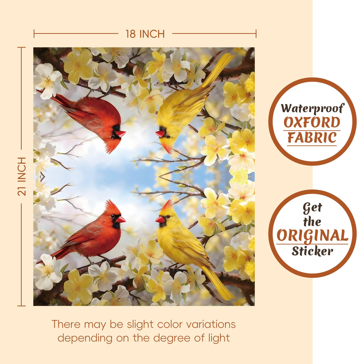 Kosydown Basic summer mailbox cover with cardinal birds adds outdoor charm.
