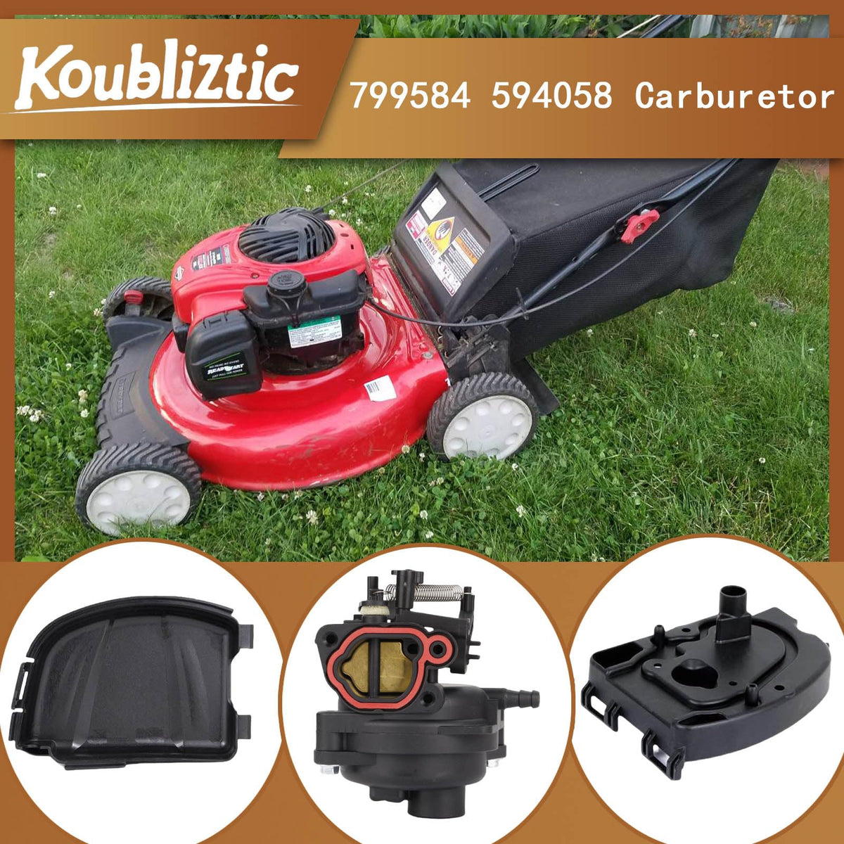 Koubliztic carburetor kit with spark plug included for easy engine replacement