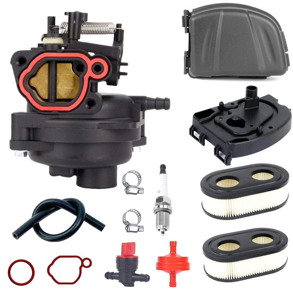 Koubliztic carburetor kit unboxing shows the complete 13-piece set for Briggs & Stratton engines