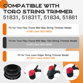 Kousika 88616 spool compatible with Toro 60V Flex-Force for easy yard maintenance.