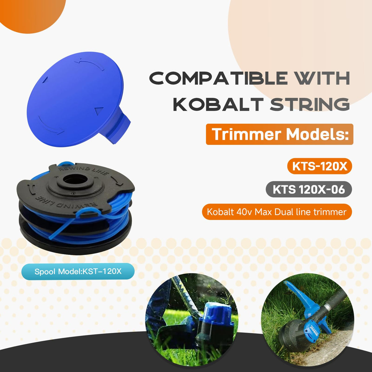 Kousika KST-120X autofeed spool delivers easy line release during mowing