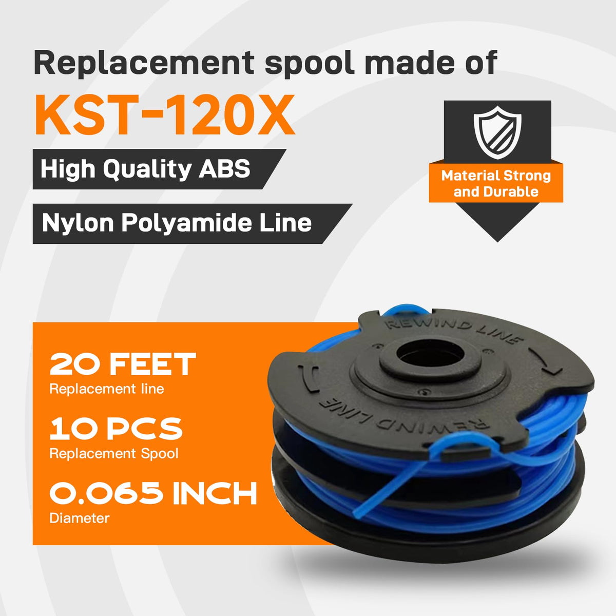 Kousika nylon line 20ft 0.065in for durable cutting