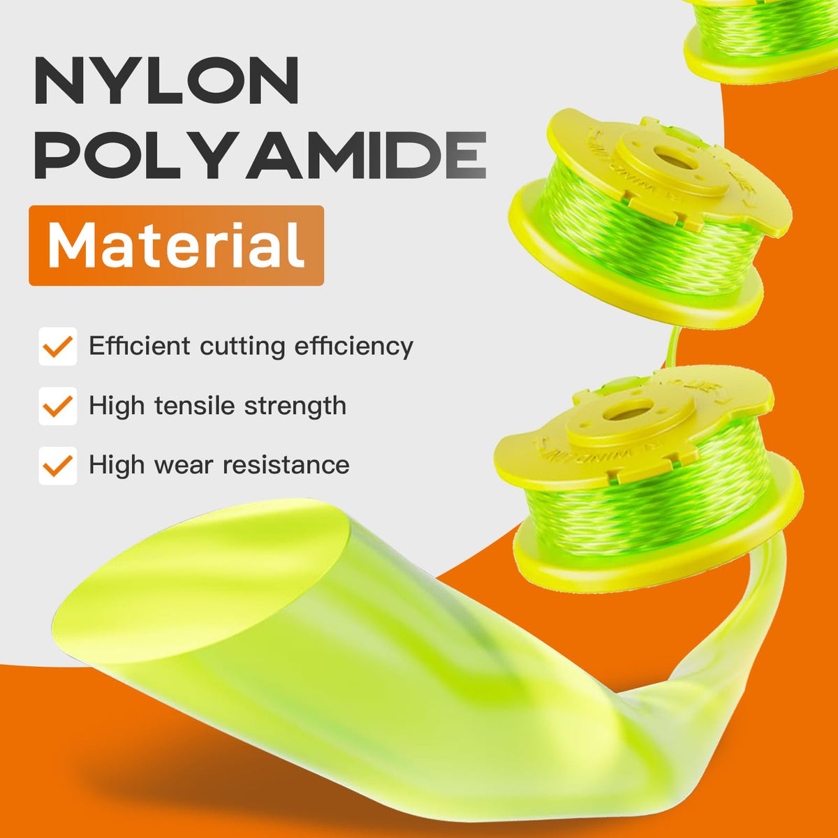 Kousika pre-wound spool image illustrating 11ft nylon line ready to load