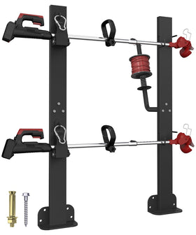 Koutemie 2-Place Weed Eater Rack on open trailer keeps trimmers neatly stored and accessible.