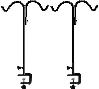 Koutemie 40-inch tall double-deck hook on railing for stable two-arm hanging.