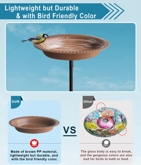 Koutemie oval plate measures 17.4 by 13.4 inches for generous bird access
