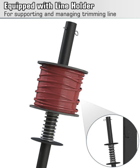 Koutemie built-in line holder maintains organized trimmer lines for quick access.