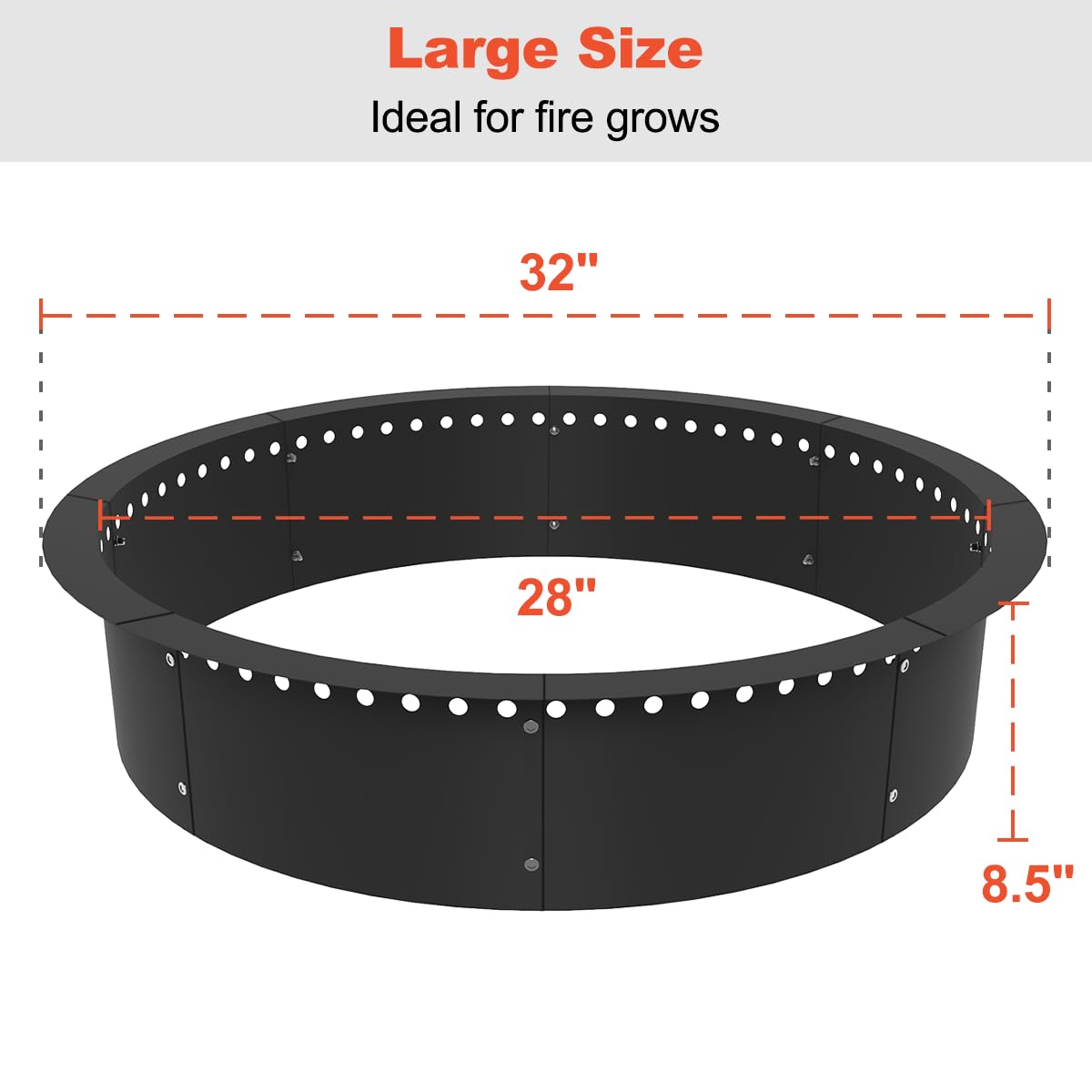 Koutemie fire pit ring DIY frame enables easy customization and setup