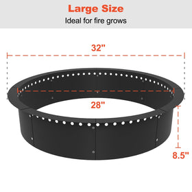 Koutemie fire pit ring DIY frame enables easy customization and setup