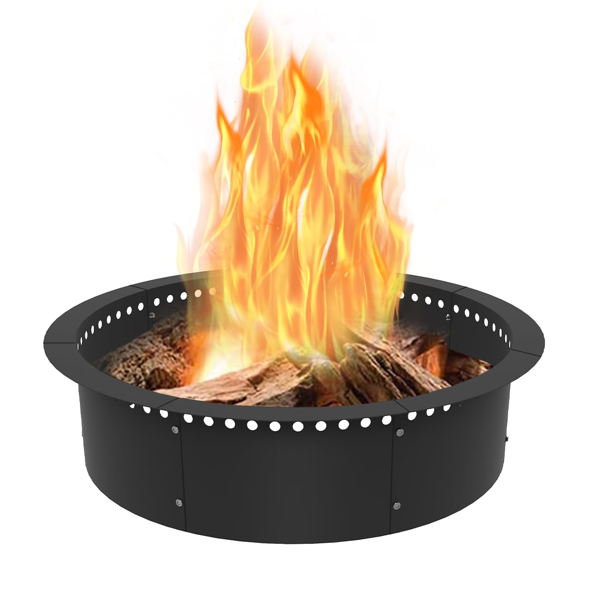 Koutemie fire pit ring outer 32 inches enhances airflow for efficient burning