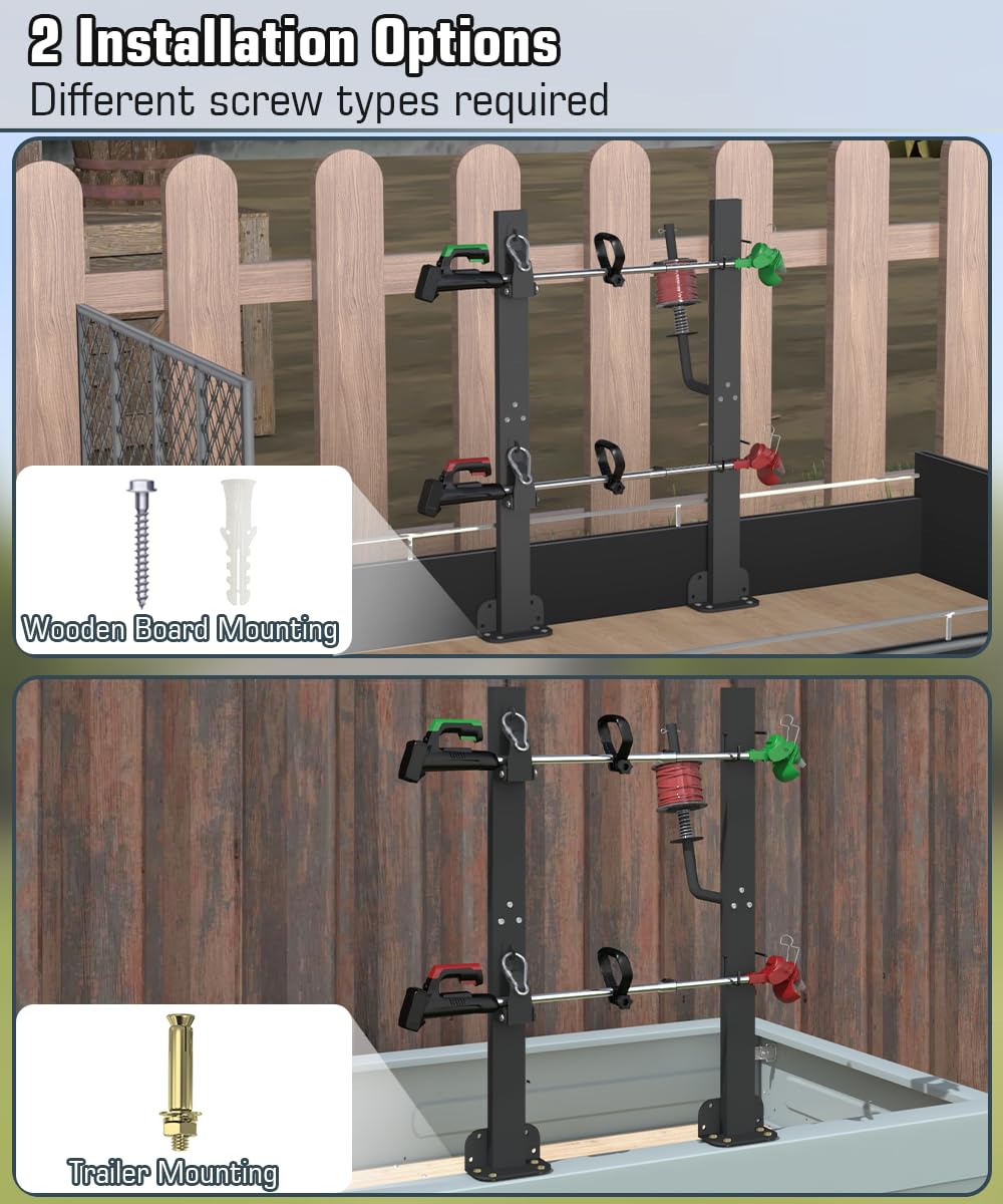 Koutemie versatile rack fits trimmers, edgers, and long-handled tools for efficient yard setup.