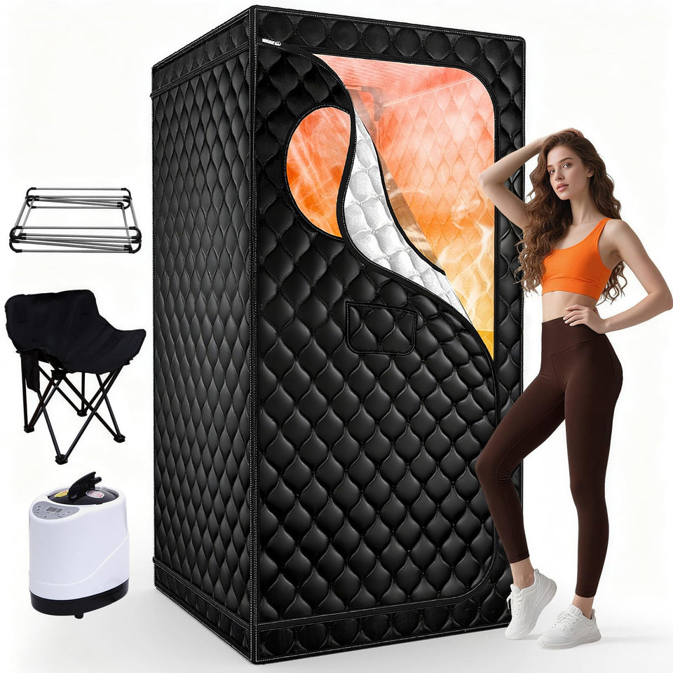 KOVEXE portable sauna with extra-large room for comfortable full-body sessions at home.