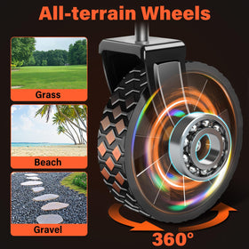 Kovryx 360° swivel handle enables easy steering in crowds