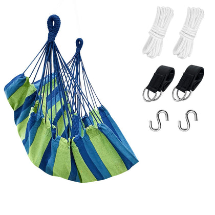 KPX outdoor hanging hammock chair blue with wide seat for relaxing outdoors