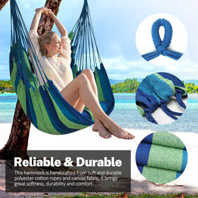 KPX outdoor hanging hammock chair green for indoor or outdoor lounging