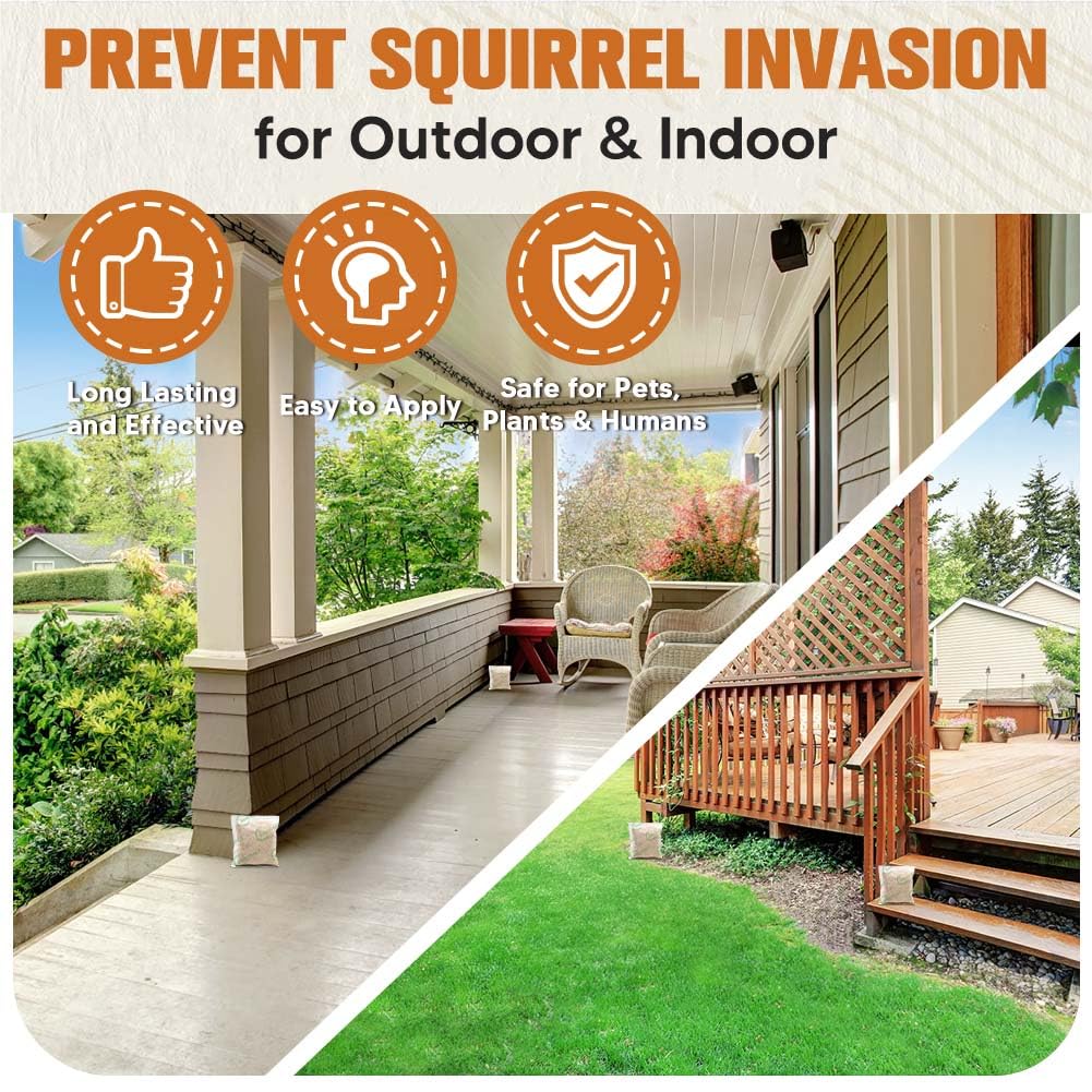 KQCWKH Squirrel Repellent in attic protects insulation and storage.