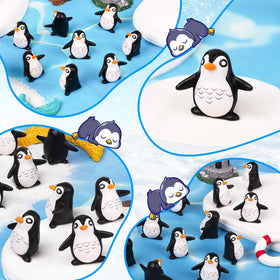 KQYSLXG penguin figurines packaged as a versatile DIY set.