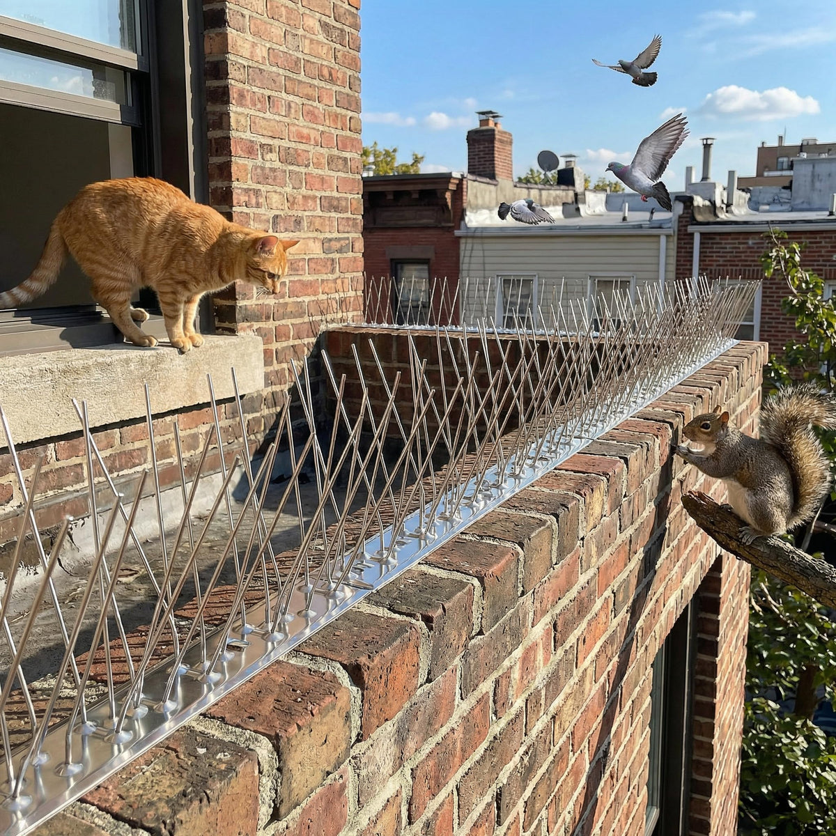 KraAra spikes resist blizzards and windstorms for year-round bird control