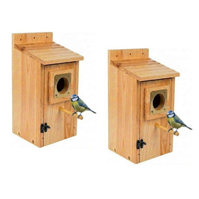 KraAra birdhouse outdoor cedar with bluebird-ready entrance in a sunny garden