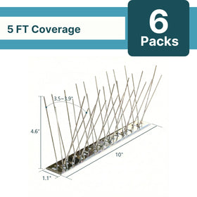 KraAra bird spikes installed on roof edge deter pigeons without harming them