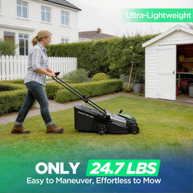 KraftSense cordless mower with no gas or oil for easier maintenance