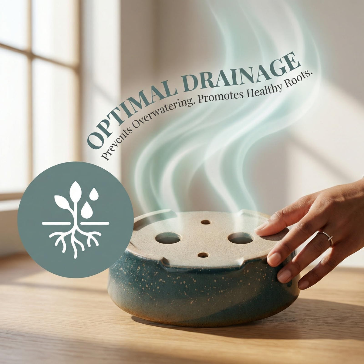 Krayce Serenya kiln-transformed glaze creates a unique artful display for desks.