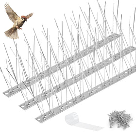 KREMORV Bird Spikes with stainless base deter perching on ledges and rooftops.