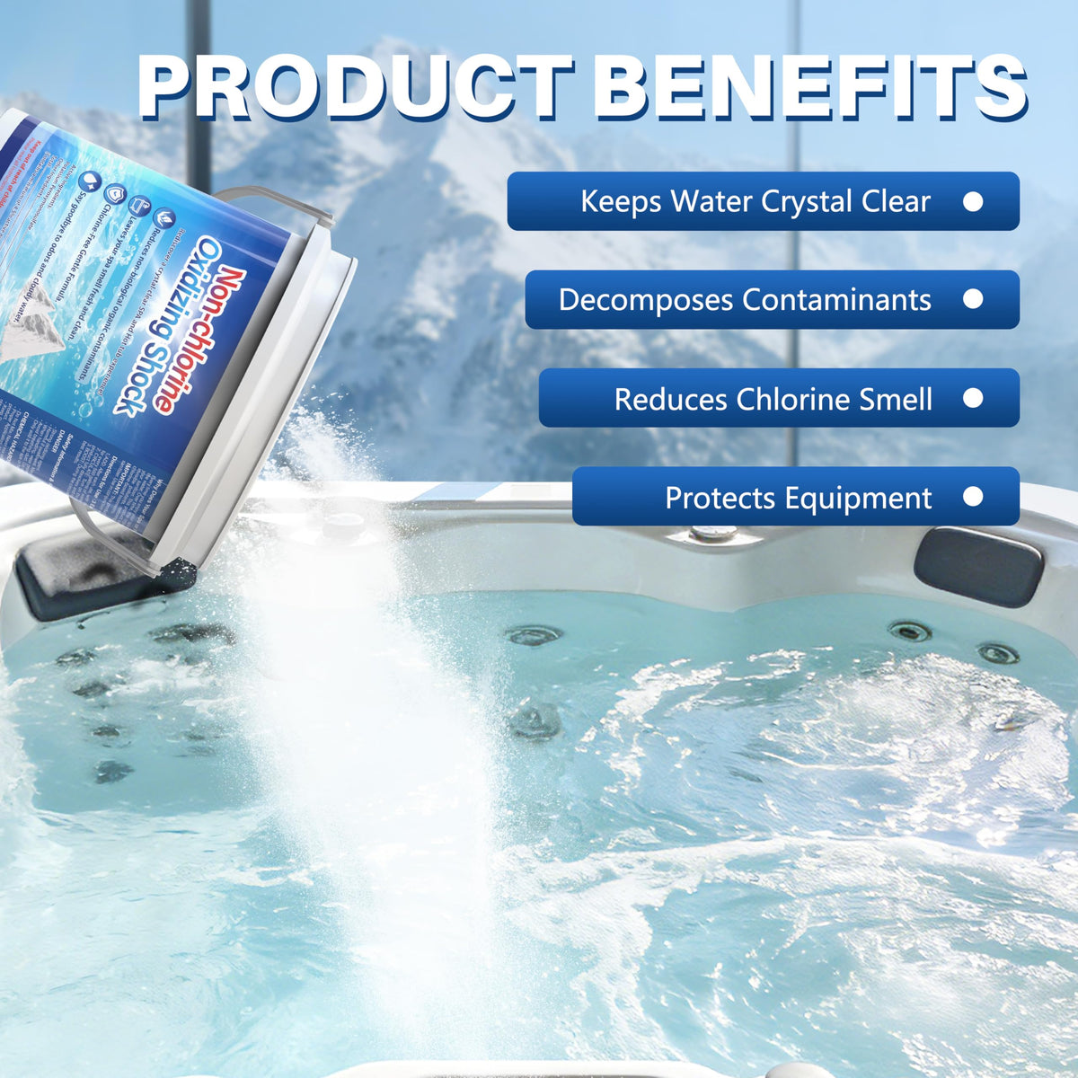 Kriooxluue chlorine-free spa water for a cleaner, more pleasant soak.